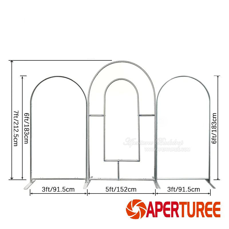 Aperturee Open Gold Glitter Floral Pattern Arch Backdrop Kit