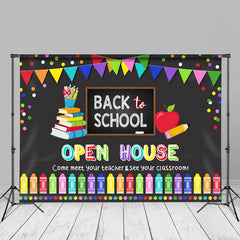 Aperturee - Open House Colorful Dot Crayon Back To School Backdrop