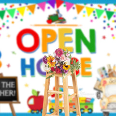 Aperturee - Open House Colorful Dots Back To School Photo Backdrop