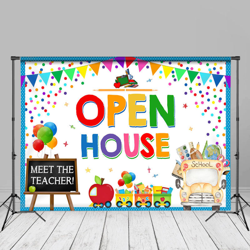 Aperturee - Open House Colorful Dots Back To School Photo Backdrop