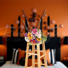 Aperturee - Orange Candy Halloween Headboard Photoshoot Backdrop