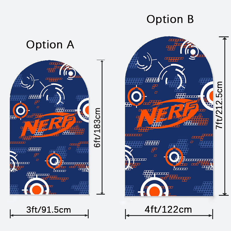 Aperturee - Orange Nerf Target Blue Arch Backdrop For Party