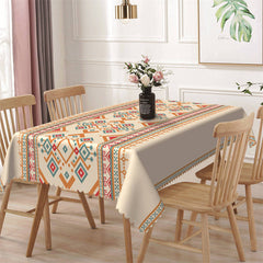 Aperturee - Orange Pattern Ethnic Design Rectangle Tablecloth