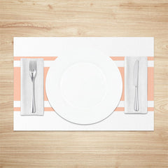 Aperturee - Orange Pink White Simple Dining Set Of 4 Placemats