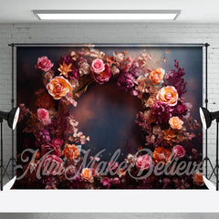 Aperturee - Orange Purple Flower Wreath Abstract Wall Backdrop