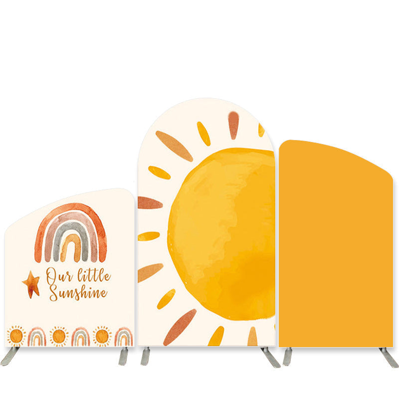 Aperturee Orange Sunshine Theme Happy Birthday Arch Backdrop Kit