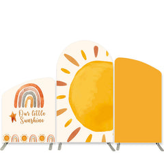 Aperturee Orange Sunshine Theme Happy Birthday Arch Backdrop Kit