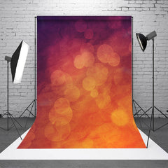 Aperturee - Orange Tang Bokeh Light Abstract Photo Backdrop