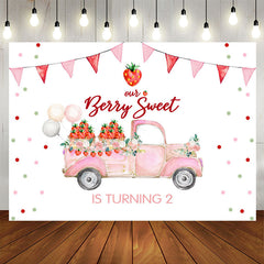 Aperturee - Our Berry Sweet Girls Is Turning 2nd Birthday Backdrop