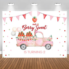 Aperturee - Our Berry Sweet Girls Is Turning 2nd Birthday Backdrop