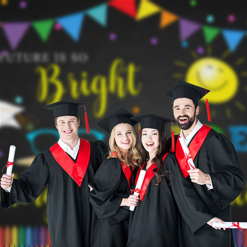 Aperturee - Our Future Is So Bright Crayon Black Grad Photo Backdrop