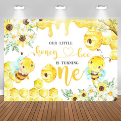 Aperturee - Our Little Honey Bee Is Turning One Birthday Backdrop