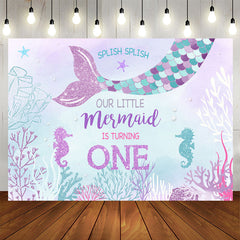 Aperturee - Our Little Mermaid Is Turning 1st Birthday Backdrop