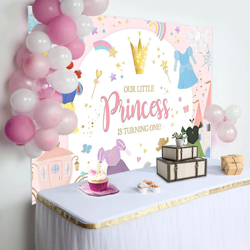 Aperturee - Our Little Princess Girl 1st Birthday Backdrop