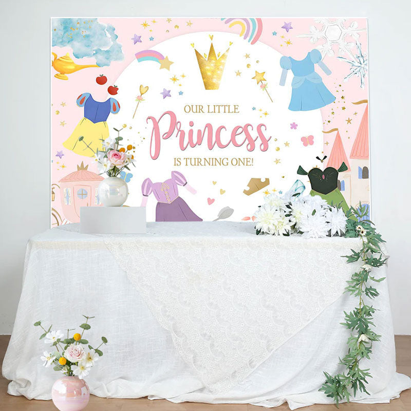 Aperturee - Our Little Princess Girl 1st Birthday Backdrop