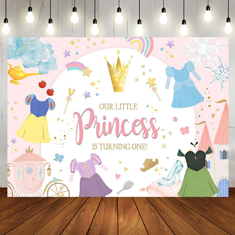 Aperturee - Our Little Princess Girl 1st Birthday Backdrop