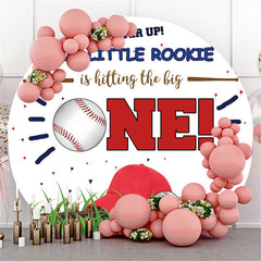 Aperturee Our Little Rookie Baseball Happy Birthday Circle Backdrop