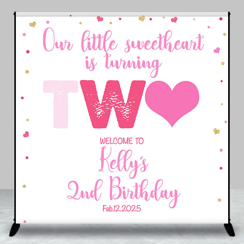 Aperturee - Our Little Sweetheart Custom 2nd Birthday Backdrop