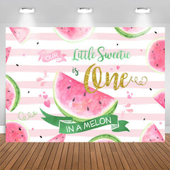 Aperturee - Our Little Sweetie Is One Watermelon Birthday Backdrop