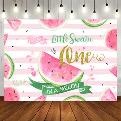 Aperturee - Our Little Sweetie Is One Watermelon Birthday Backdrop