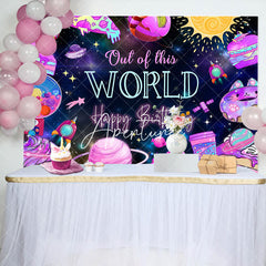 Aperturee - Out Of This World Desserts Galaxy Birthday Backdrop