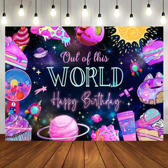 Aperturee - Out Of This World Desserts Galaxy Birthday Backdrop