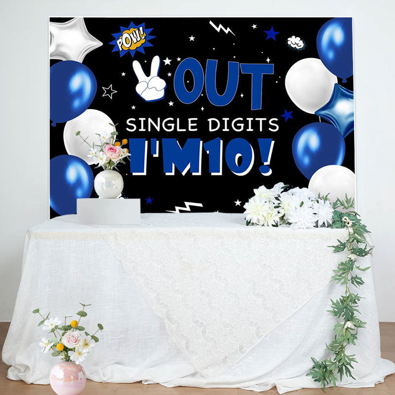 Aperturee - Out Single Digits Im 10 Ballons Birthday Backdrop