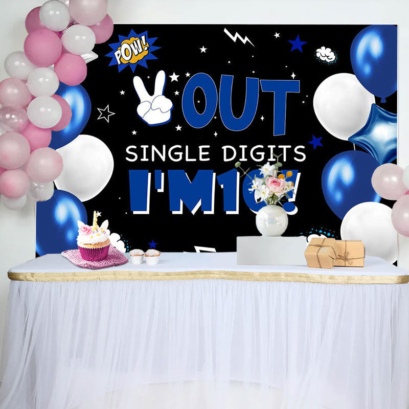 Aperturee - Out Single Digits Im 10 Ballons Birthday Backdrop