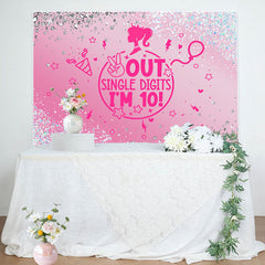 Aperturee - Out Single Digits Pink Girls 10th Birthday Backdrop