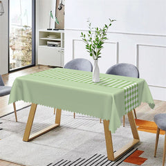 Aperturee - Outdoor Light Green Gingham Rectangle Tablecloth