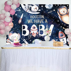 Aperturee - Outer Space Planet Animals Baby Shower Backdrop