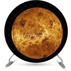 Aperturee - Outer Space Venus Top View Circle Birthday Backdrop