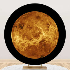 Aperturee - Outer Space Venus Top View Circle Birthday Backdrop