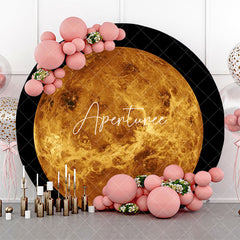 Aperturee - Outer Space Venus Top View Circle Birthday Backdrop