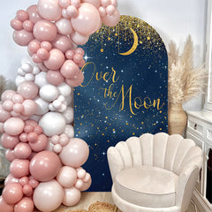 Aperturee - Over The Moon Baby Shower Double Sided Arch Backdrop