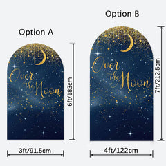 Aperturee - Over The Moon Baby Shower Double Sided Arch Backdrop