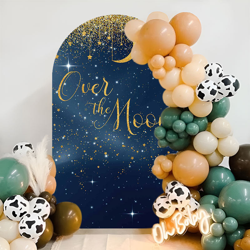 Aperturee - Over The Moon Baby Shower Double Sided Arch Backdrop