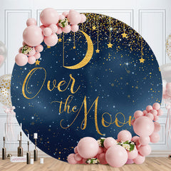 Aperturee - Over The Moon Golden Star Baby Shower Backdrop