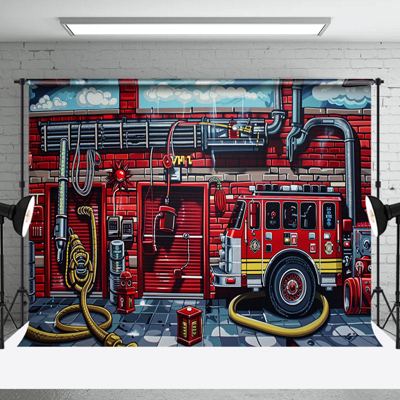 Aperturee - Painted Firefighting Operations Cake Smash Backdrop