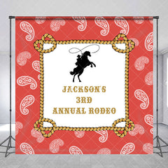 Aperturee - Paisley Heart Red Cowboy Custom 3rd Birthday Backdrop