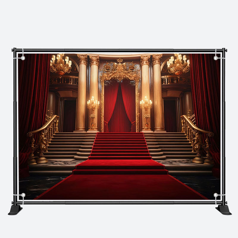 Aperturee - Palace Resplendent In Gold Red Carpet Photo Backdrop