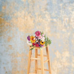 Aperturee - Pale Blue Gold Texture Wall Photoshoot Backdrop