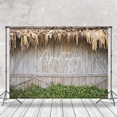 Aperturee - Palm Leaf Wall Bamboo Fence With Grass Wood Backdrop