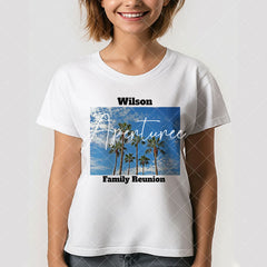 Aperturee - Palm Trees Blue Sky Custom Family Reunion T-Shirt