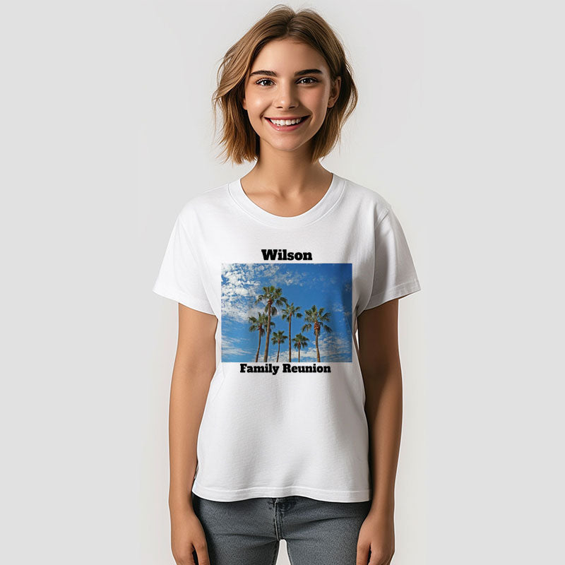 Aperturee - Palm Trees Blue Sky Custom Family Reunion T-Shirt