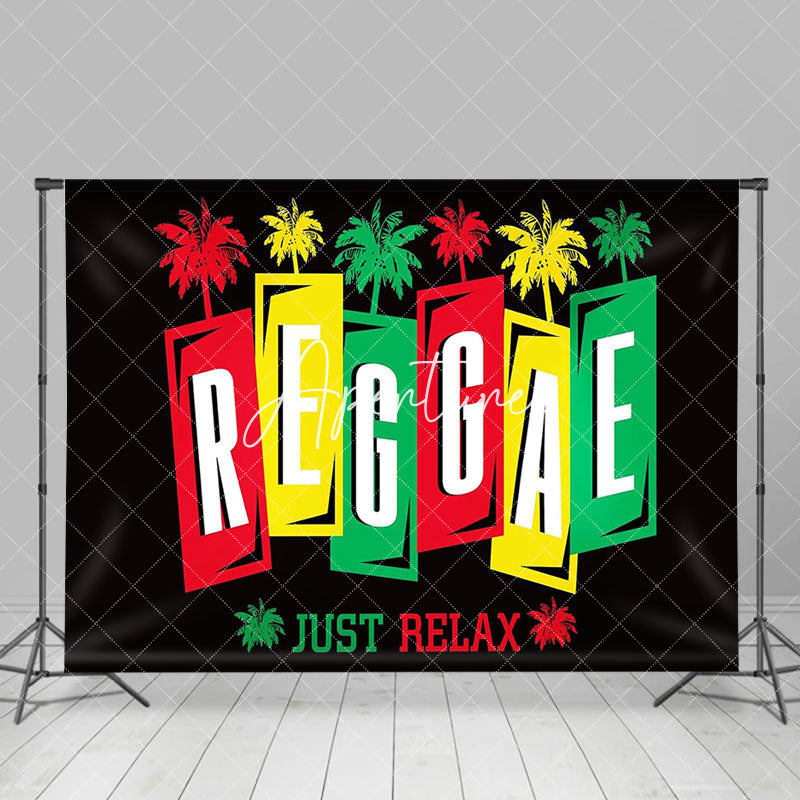 Aperturee - Palm Trees Musical Just Relax Reggae Party Backdrop