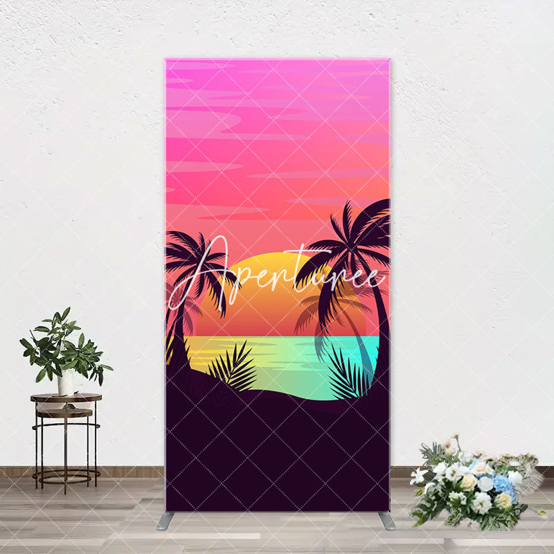 Aperturee - Palm Trees Sunset Beach Arch Backdrop For Birthday