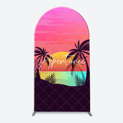 Aperturee - Palm Trees Sunset Beach Arch Backdrop For Birthday