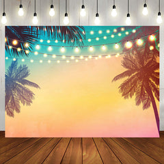 Aperturee - Palm Trees Sunset Light Strip Summer Party Backdrop