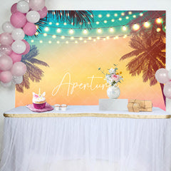 Aperturee - Palm Trees Sunset Light Strip Summer Party Backdrop